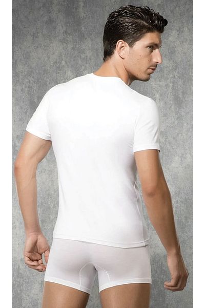 Doreanse Ανδρικό, λευκό, 45% Modal, 45% βαμβάκι, T-shirt με λαιμόκοψη