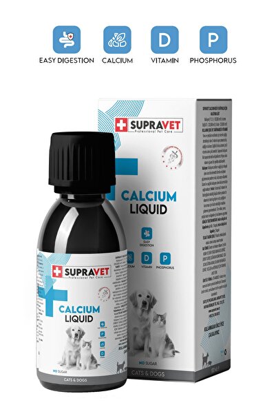 Supravet Calcium Kedi Ve Köpek İçin Sıvı Kalsiyum Damla 100ml