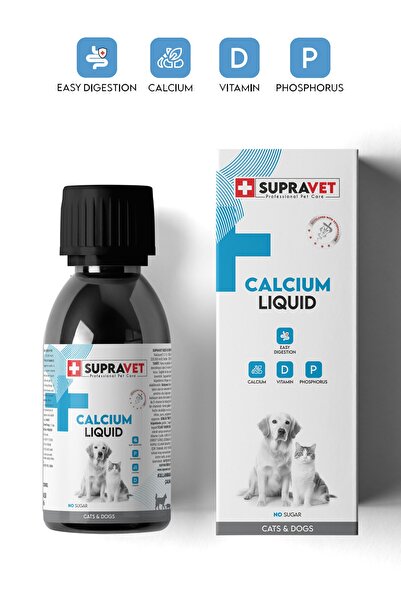 Supravet Calcium Kedi Ve Köpek İçin Sıvı Kalsiyum Damla 100ml