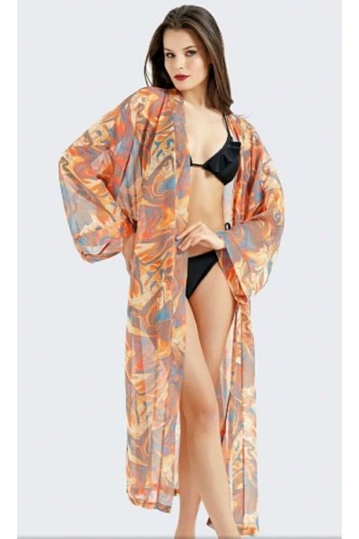 allsea Long Chiffon Pareo Orange