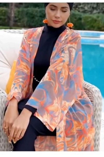 allsea Long Chiffon Pareo Orange