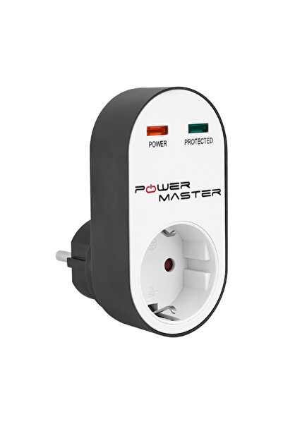 Powermaster PM-16620 10 AMPER - 2500 WATT TEKLİ SİYAH OVAL KASA TERMAL AKIM KORUMALI PRİZ