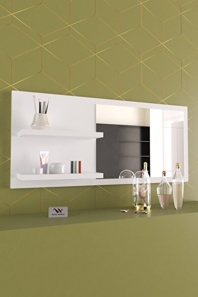 Hediyeler Kapında 2 Raflı Dekoratif Duvar Aynası Antre Hol Salon Banyo Ofis A...