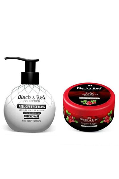 Black Red Black & Red Peel-Off Face Mask 250 Ml + Black & Red Clay Face Mask with Forest Fruits 400m