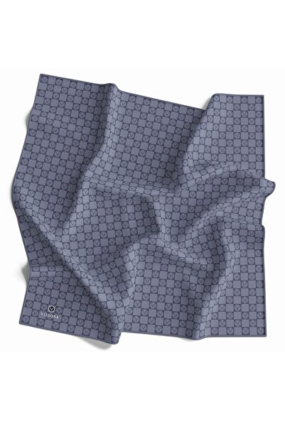 Vissona Γυναικείο μεταξωτό μαντίλι Twill Grey-3