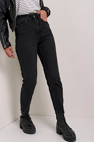 DRC trend Loriss Ψηλόμεση Μαύρο Mom Jeans Power Lycra Stretch τζιν παντελόνι