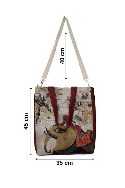 XbyYULA Tapestry umăr Cotton BAG snap Volum mare imprimeu organic plajă-casual-geantă de umăr din pânză