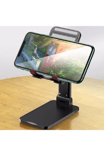 Genel Markalar Masa Üstü Telefon Standı Tablet Tutucu Ayarlanabilir Stand Siyah