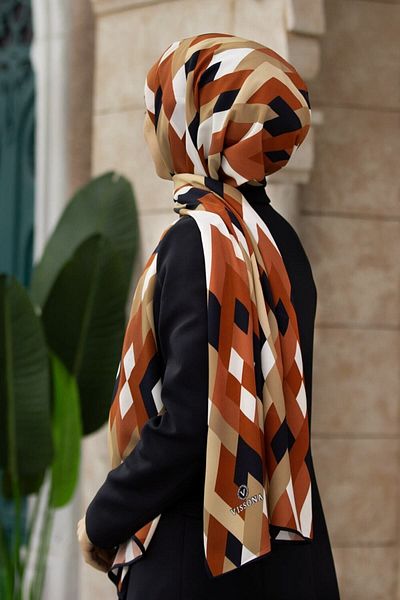Vissona Γυναικείο σάλι Tan Luxury Medina Silk