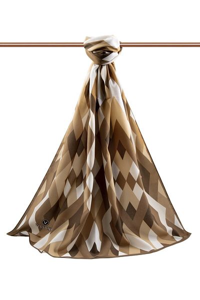 Vissona Women's Luxury Medina Silk Shawl Mustard