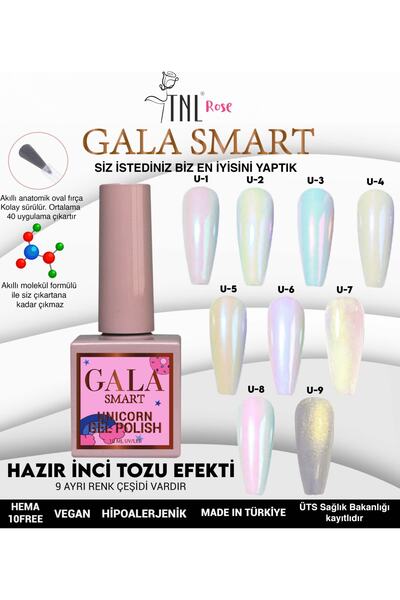 gala smart TNL ROSE Gala Smart Unicorn 10 Ml Renk U7 Kalıcı Oje Protez Tırnak