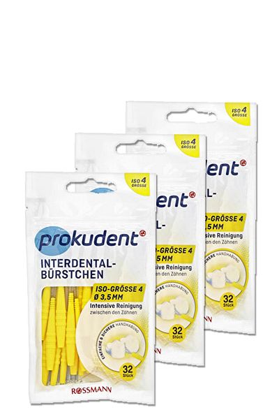 prokudent Dental Interface Brush External Diameter: 3.5 Mm - Wire Diameter: 0.7 Mm Yellow (3 Pieces)