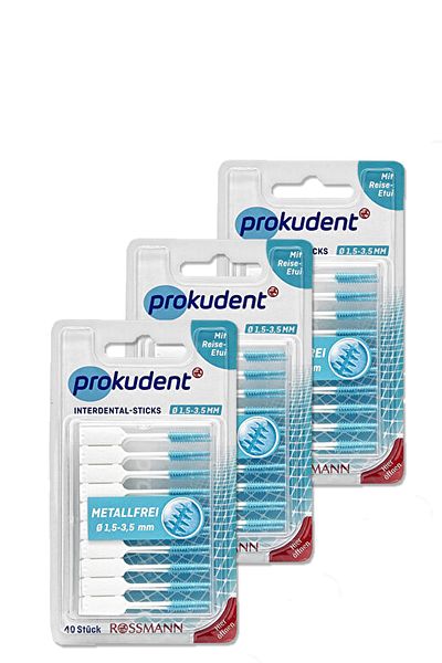 prokudent Metal Free Interdental Interface Brush 1.5-3.5 Mm 40 Pieces (3 Pieces)