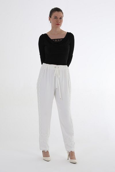 Balizza Blz-Sides Guipure Detailed Elastic Waist Trousers