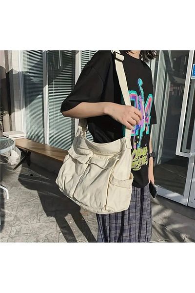 Gofeel Y2k Vintage Cargo Buzunar Volum Intern Estetic Geantă Messenger Lată