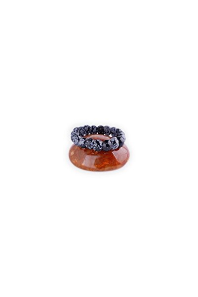 MARANKİ Karlı Obsidyen Bileklik Kare Model 2