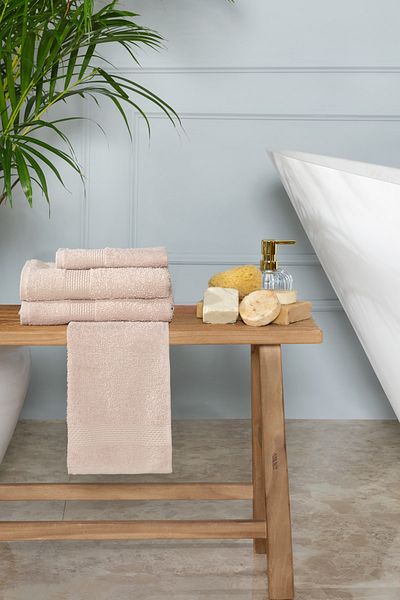 Karaca Home Vicente 100% Cotton 4-Piece Hand/Face Towel Set Beige