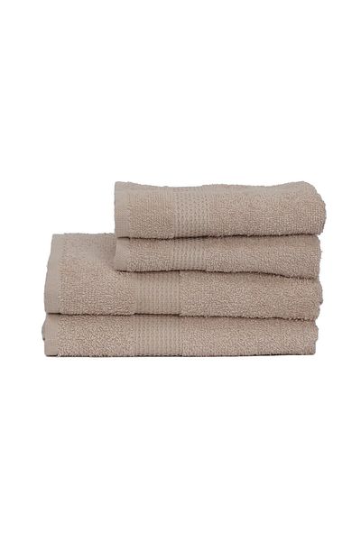 Karaca Home Vicente 100% Cotton 4-Piece Hand/Face Towel Set Beige
