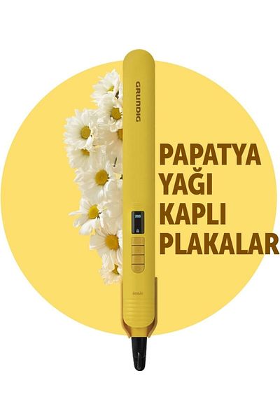 Grundig HS 7031 Botanika Hair Straightener, Rosemary Oil Covered Plate