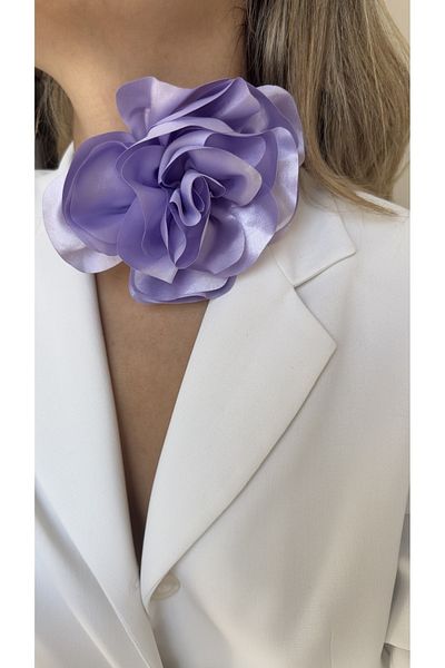 Âlâ Atelier Lace Fabric Flower Choker Necklace Rose Necklace with Velvet Ribbon