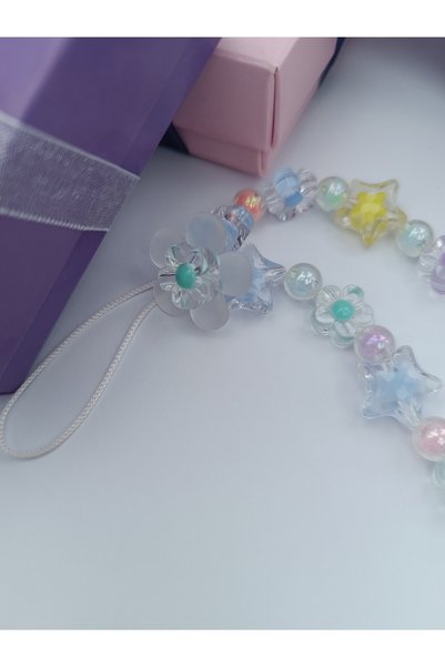 Efna Store Colorful Beaded Phone Charm, Phone Bracelet Accessory and Gift Box, Bag Accessory (Without Case)