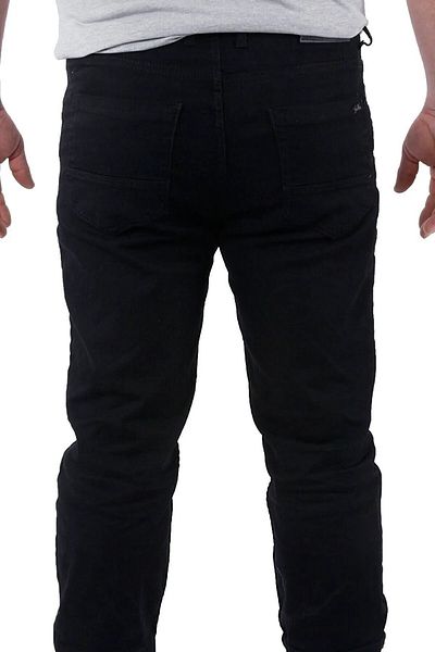 FATELLA Black Classic Fit Plus Size High Waist Tube Leg Men's Jeans