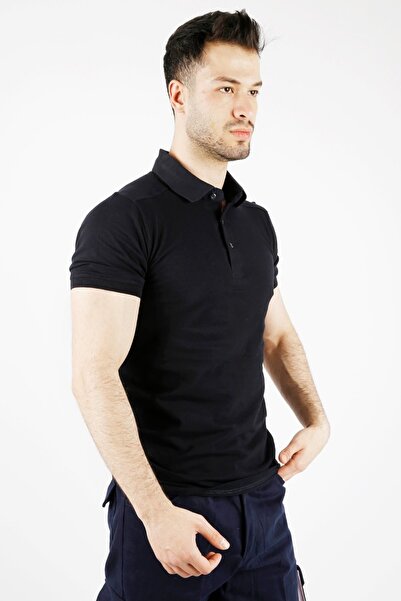 Uniprom Поло з коміром 100% бавовна, чоловіча футболка, темно-синя