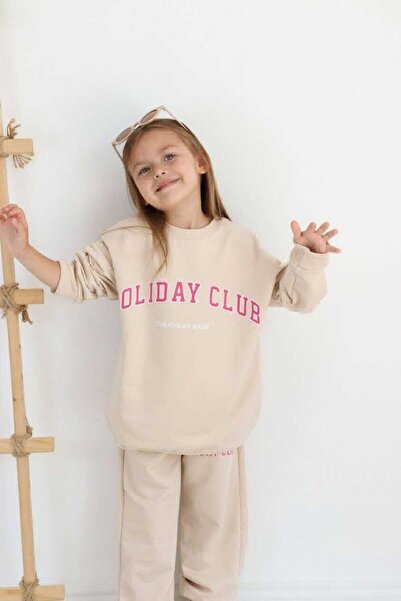 HellyGroup طقم بدلة رياضية موسمية للأطفال بتفاصيل مطبوعة من الليكرا باللون ال...