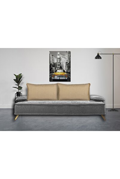 AYPETEKS Hardal Rengi Keten Biyeli Koltuk Sırt Kırlent Kılıfı Bahçe Seti Kılıfı Büyük Boy Kırlent Kılıf