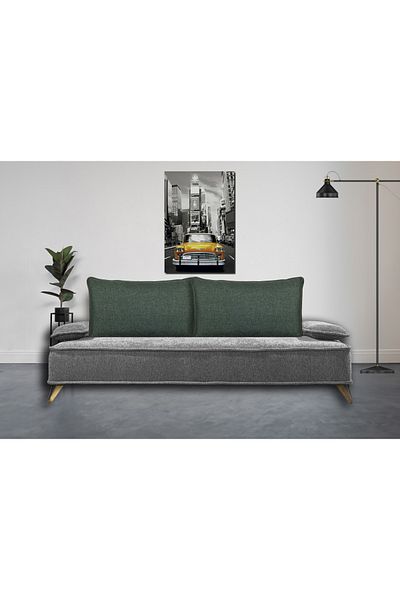 AYPETEKS Emerald-Khaki Green Linen Piping Sofa Back Throw Pillow Cover Garden Set Cover Large Size Throw Pillow Cover