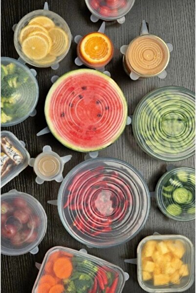 AYGÖREN HOME Silikon Kapak Silikon Streç Kapak 6 Adet Tazeliği Koruyucu Tence...