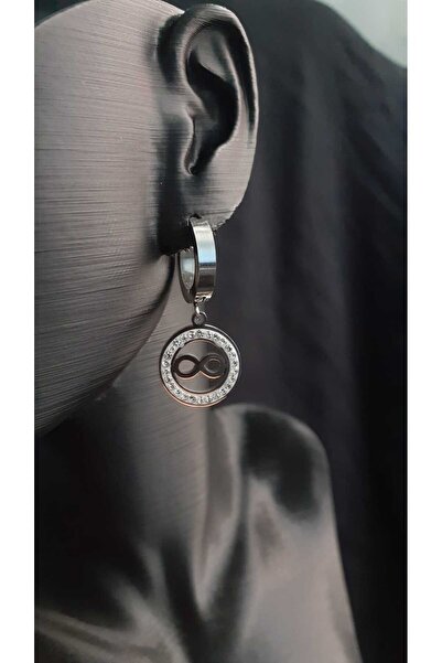 stainless steell Halka Sonsuzluk Sembollü Küpe