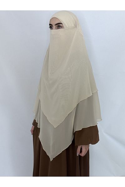 R&S modibone 3 στρώσεις multi siphon σουφλέ khimar peceli έτοιμο μεγάλο κασκόλ κρέμα χρώματος