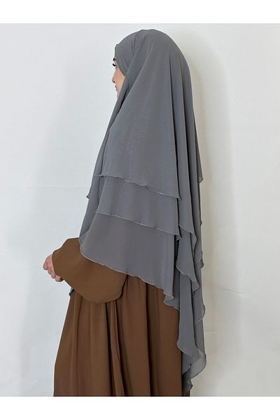 R&S modibone Γκρι μεγάλο κασκόλ Sifon 3 στρώσεων - Ready Kimar με Peceli
