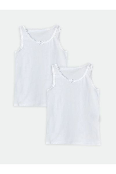 LC Waikiki LCW Kids Crew Neck Basic Cotton Girl's Undershirt, 2-pack