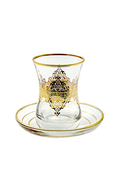 Paşabahçe Altın Yaldızlı Çay Bardağı 1 Kişilik, Üsküdar, 12 Ayar Altın,