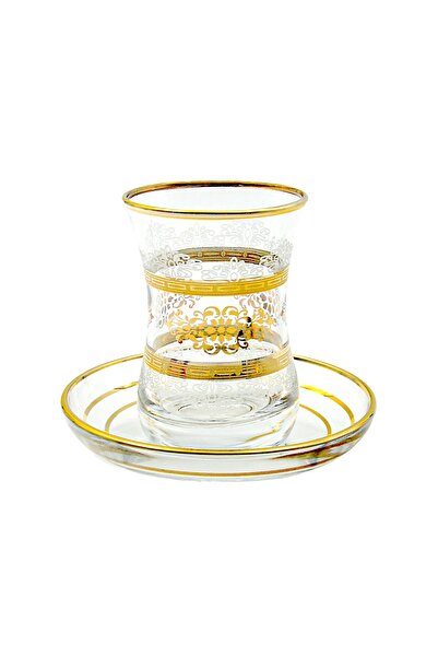 Paşabahçe Altın Yaldızlı Çay Bardağı 1 Kişilik, Üsküdar, 12 Ayar Altın,