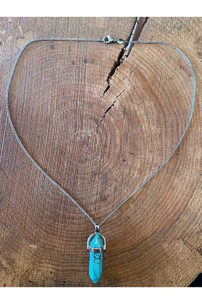 YILDIZIMDOGALTAS Natural Stone Necklace with Turquoise Stone