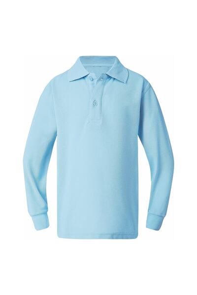 Kidsmadamiko Unisex 100% βαμβακερό μακρυμάνικο γιακά πόλο βαμβακερό σχολικό μπλουζάκι