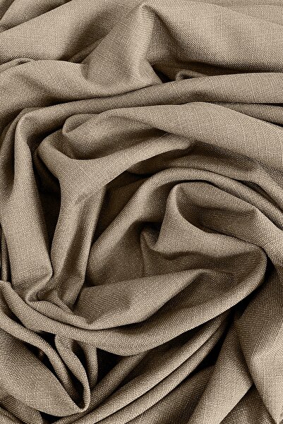 Cortibo Alaska Keten Fon Perde Vizon Tek Kanat Pilesiz