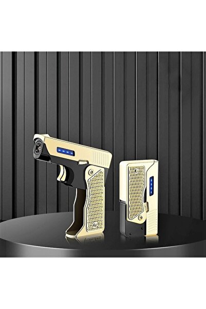 HEPBİMODA Silah Şeklinde Gold Renk Çakmak Hediyelik Çakmak