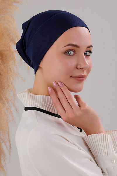 Melodi Scarf Hijab Ready Practical Snap Pipe Bone Navy Blue