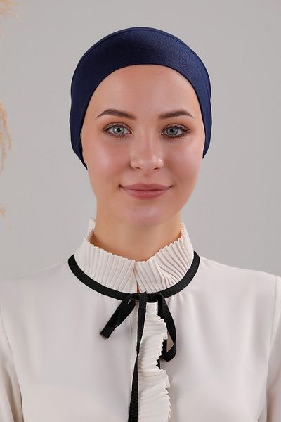 Melodi Scarf Hijab Ready Practical Snap Pipe Bone Navy Blue
