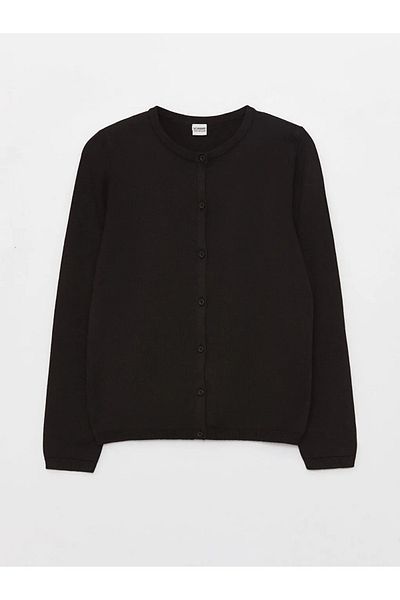 LC Waikiki LCW Kids Crew Deck Basic Mânecă lungă Fete Tricoturi Cardigan