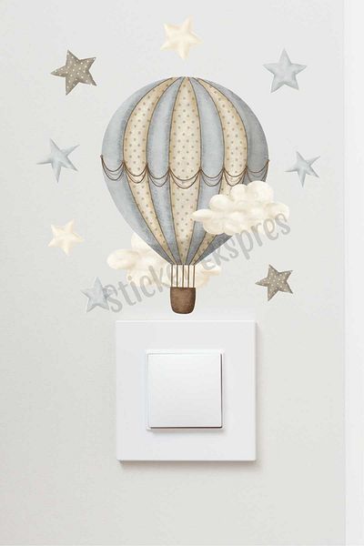 Sticker Ekspres Autocolant de perete pentru priză cu balon retro