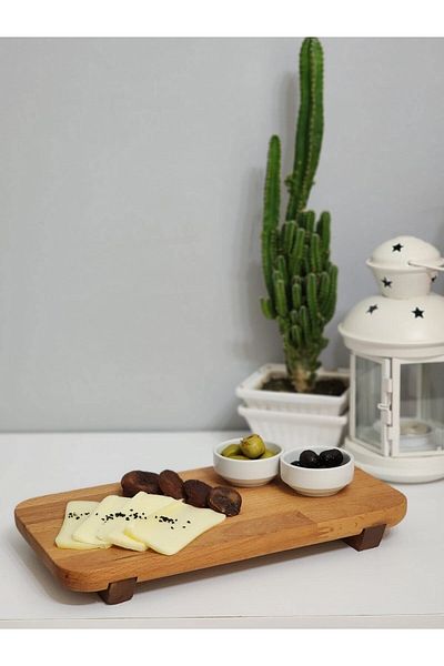 HBS Art Design NATURAL PRESENTATION BOARD CHEESE FRUIT PRESENTATION TABLE WITH 2 COLOR LEGS