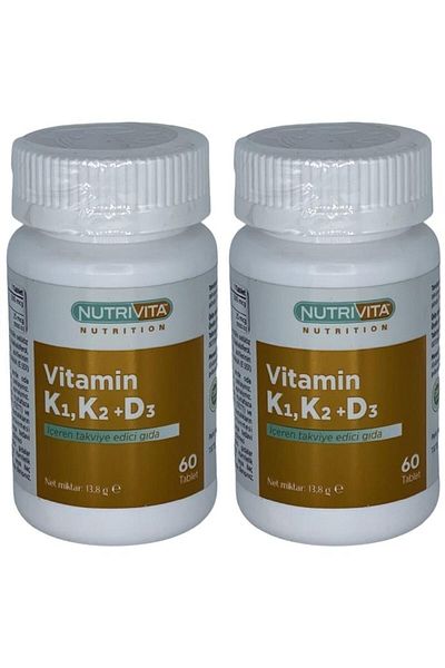 Nutrivita Nutrition 2x60 Tablets - Vitamin K1, Vitamin K2, Vitamin D3, Vitamin