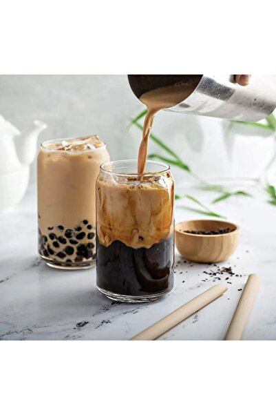 HOLLYHOME 2 كوب بيرناردو جلاس كولا على شكل حليب وعصير فواكه مع شفاطة (مجموعة من 4)