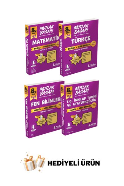Muba Yayınları MUTLAK BAŞARI 8.SINIF MATEMATİK-TÜRKÇE-FEN BİLİMLERİ ve İNKİLA...