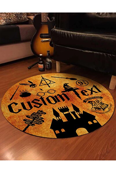 NesaDecor Yuvarlak Harry Potter Genç Odası Halısı Harry Potter Dekoru Dijital Baskı Canlı Renkler Yıkanabilir